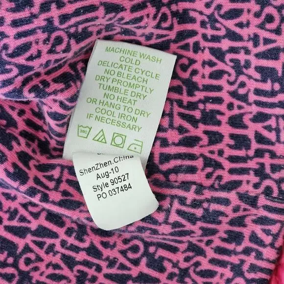 Lilly Pulitzer Quilted Puffer Vest Medium Hot Pink Full Zip Snap It's A Lilly - Picture 10 of 10